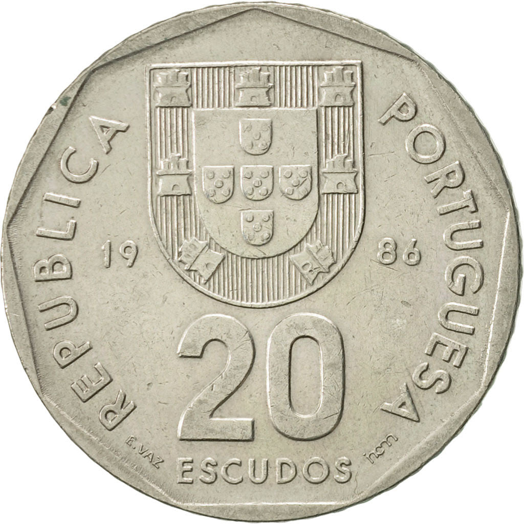 Munten, Portugal, 20 Escudos, 1986, Lisbon, ZF+, Copper-nickel, KM:634.1