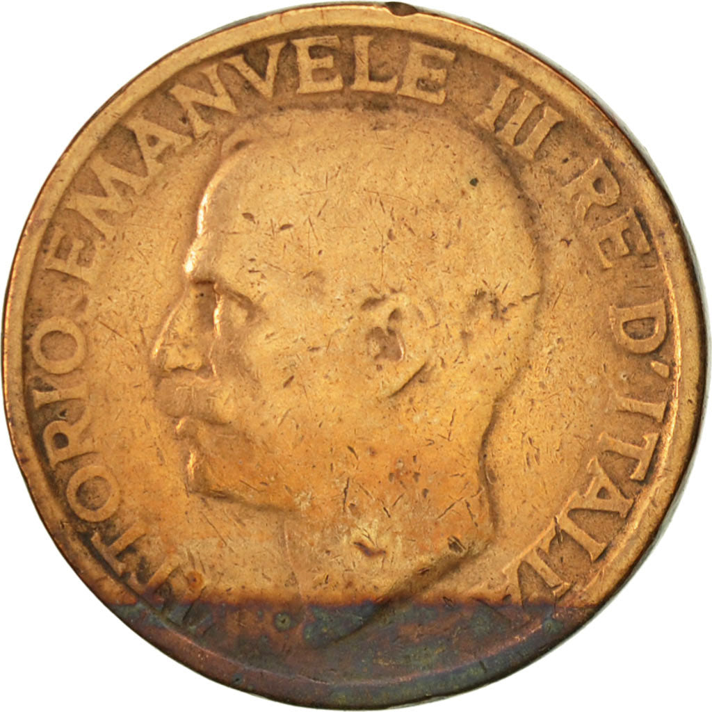 Coin, Italy, Vittorio Emanuele III, 10 Centesimi, 1921, Rome, VF(20-25), Bronze