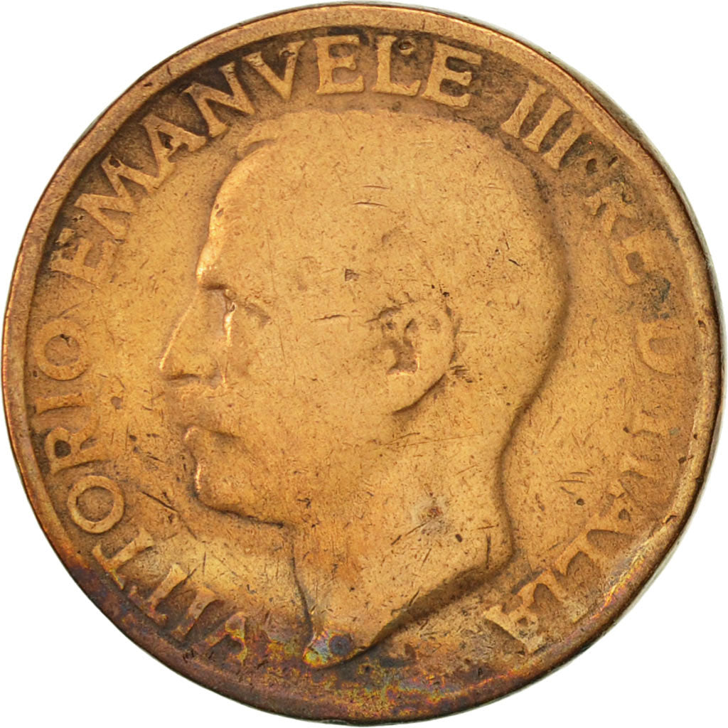 Coin, Italy, Vittorio Emanuele III, 10 Centesimi, 1925, Rome, VF(20-25), Bronze