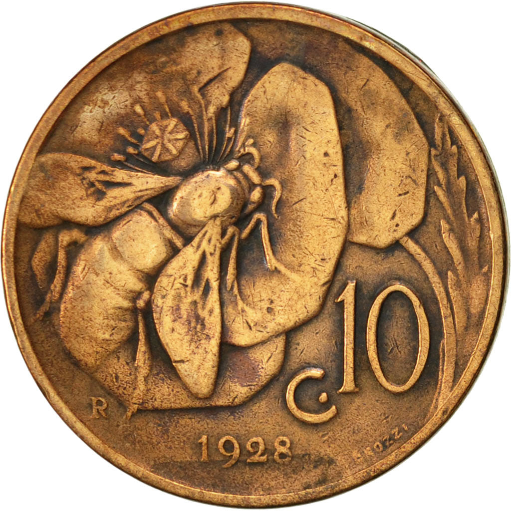 Monnaie, Italie, Vittorio Emanuele III, 10 Centesimi, 1928, Rome, TTB, Bronze