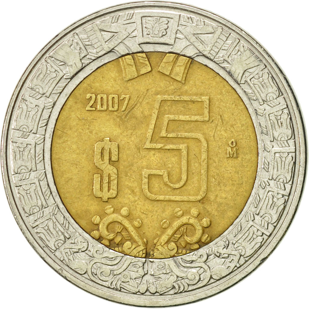 Monnaie, Mexique, 5 Pesos, 2007, Mexico City, TB+, Bi-Metallic, KM:605