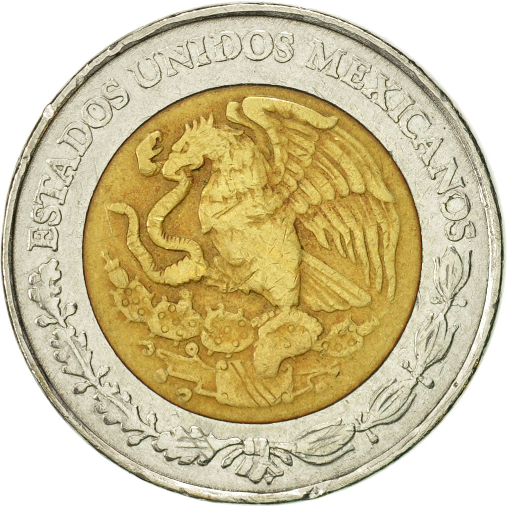 Moneta, Mexico, 5 Nuevo Pesos, 1992, Mexico City, VF(30-35), Bimetaliczny