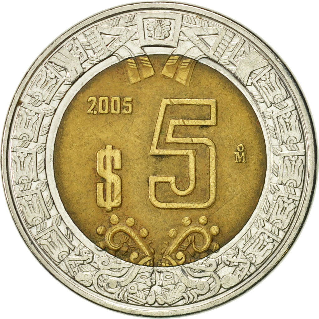 Moneta, Messico, 5 Pesos, 2005, Mexico City, BB, Bi-metallico, KM:605