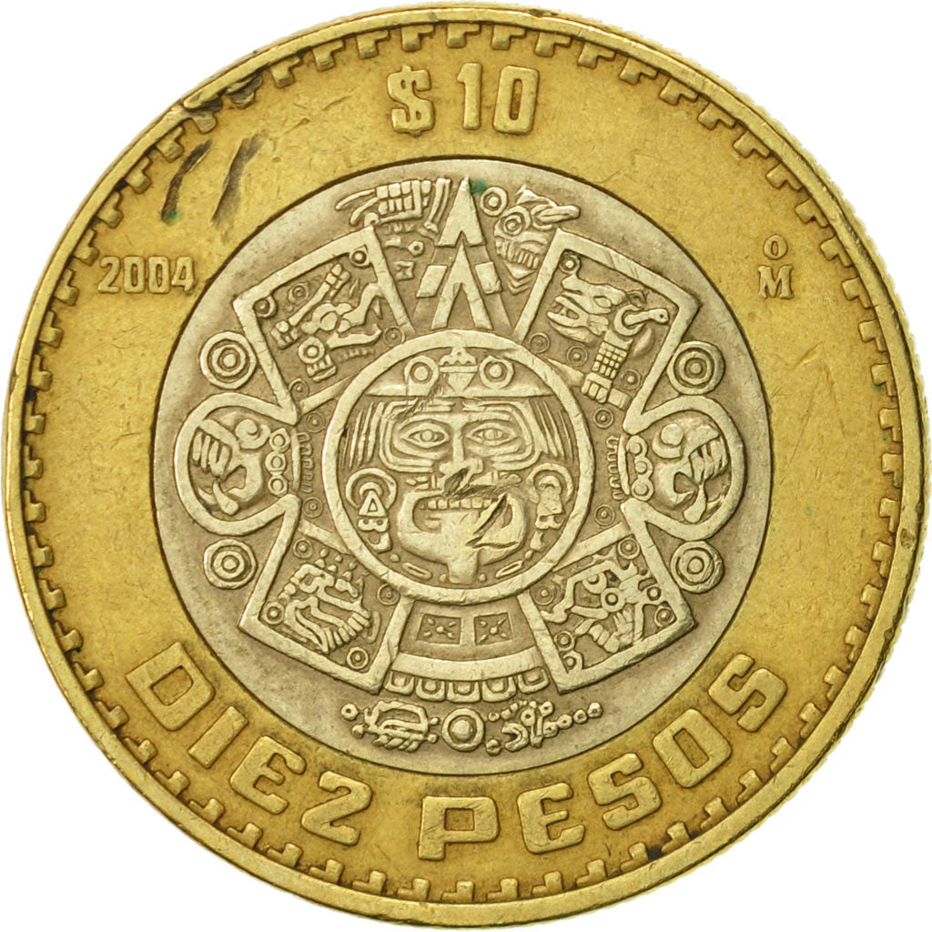 Coin, Mexico, 10 Pesos, 2004, Mexico City, EF(40-45), Bi-Metallic, KM:616