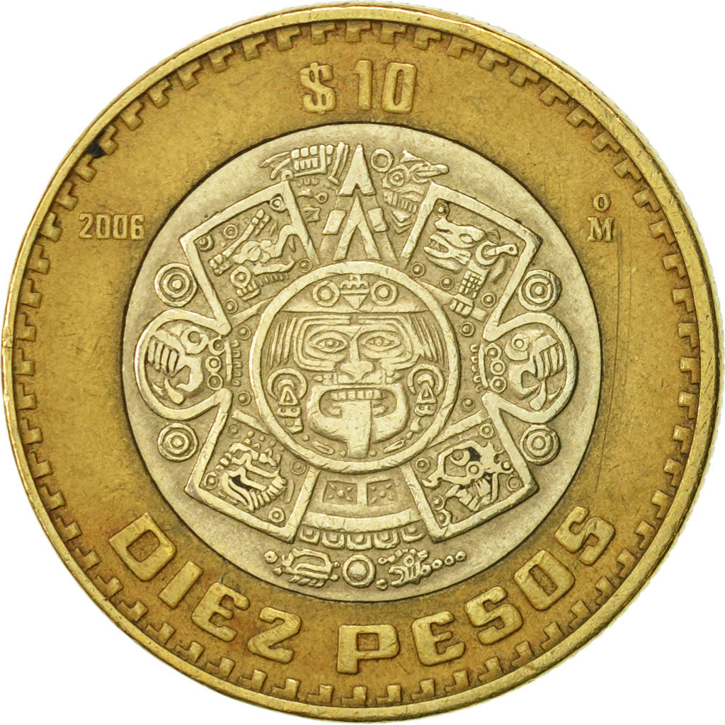 Mexico, 10 Pesos, 2006, Mexico City, EF(40-45), Bi-Metallic, KM:616