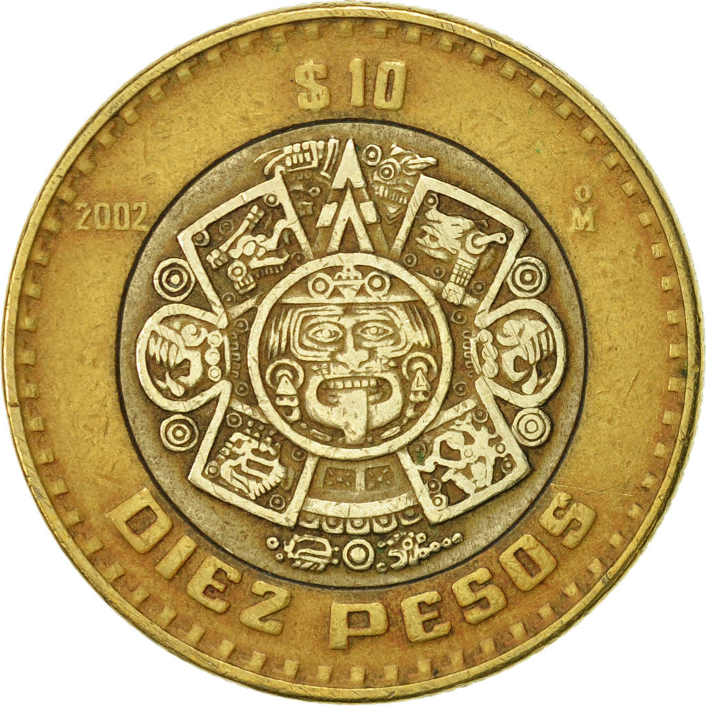 Coin, Mexico, 10 Pesos, 2002, Mexico City, EF(40-45), Bi-Metallic, KM:616