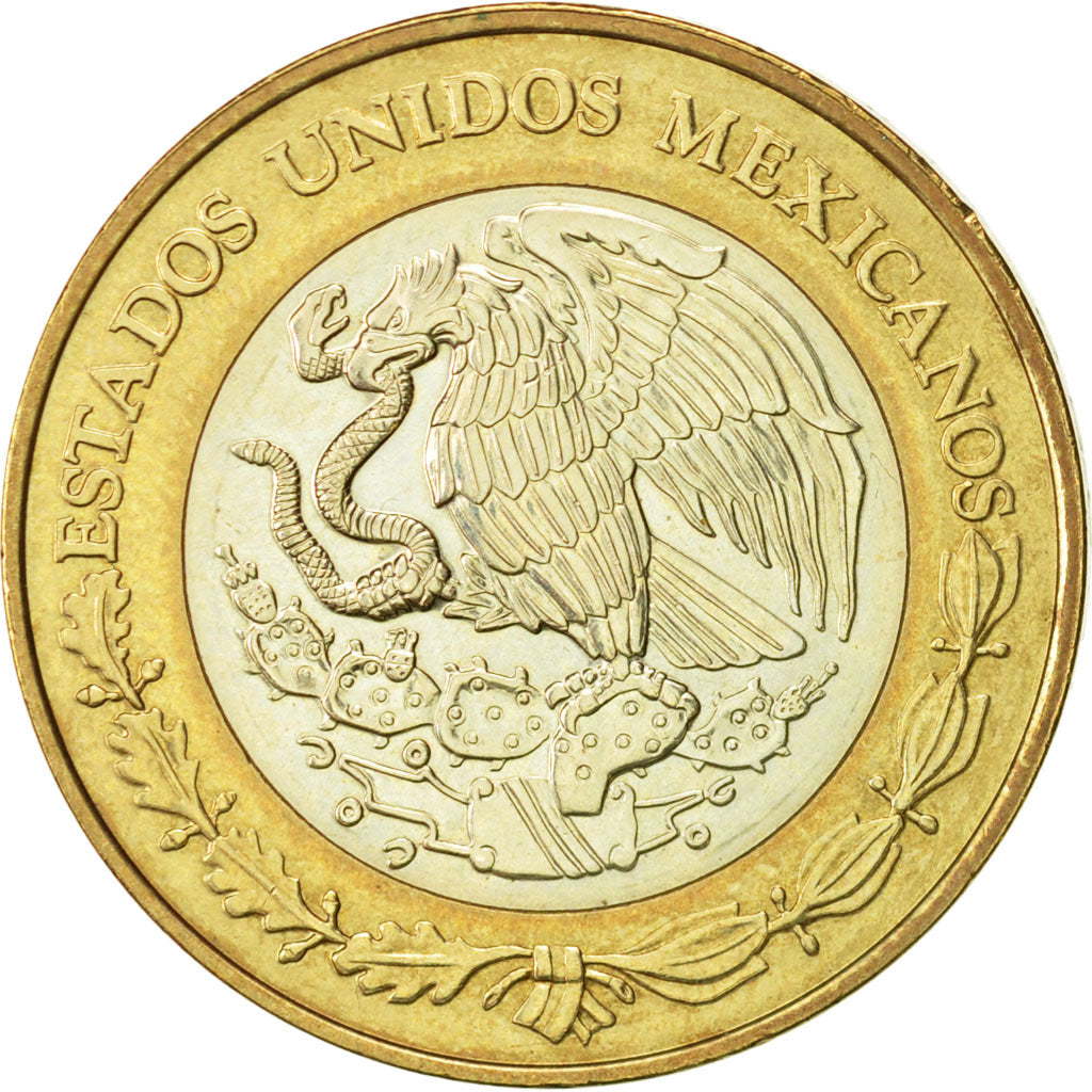 Coin, Mexico, 10 Pesos, 2000, Mexico City, AU(50-53), Bi-Metallic, KM:636