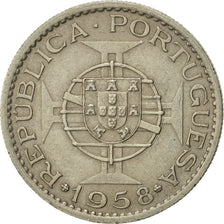 INDIA-PORTUGUESE, 3 Escudos, 1958, EF(40-45), Copper-nickel, KM:34
