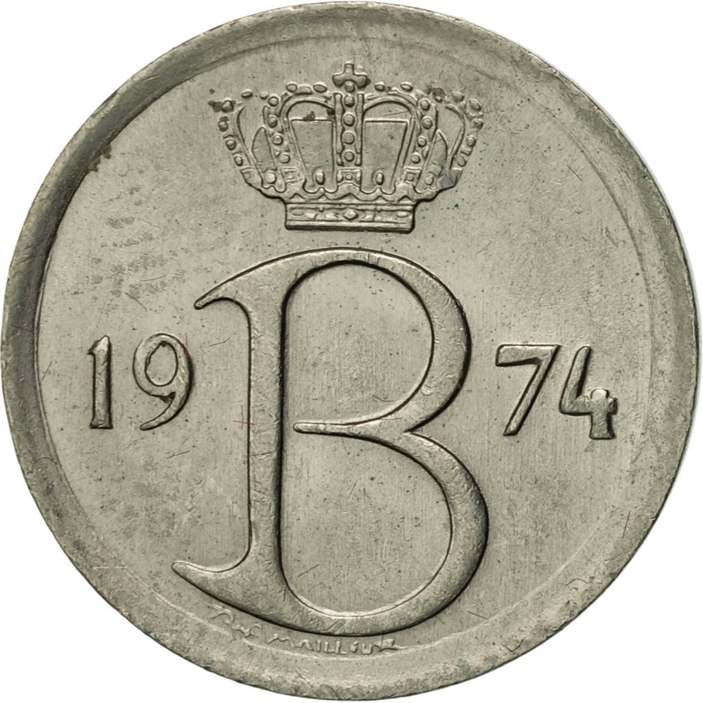 Coin, Belgium, 25 Centimes, 1974, Brussels, AU(50-53), Copper-nickel, KM:153.1