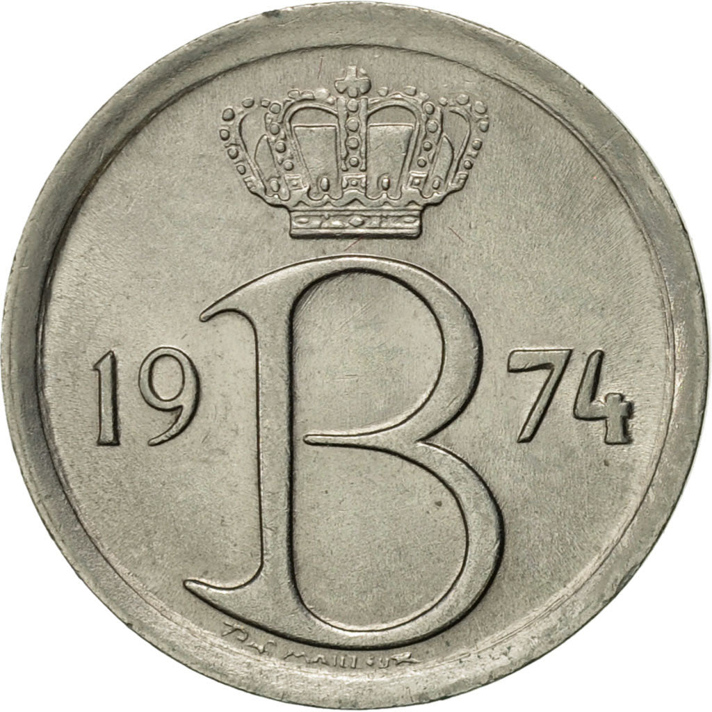Coin, Belgium, 25 Centimes, 1974, Brussels, AU(50-53), Copper-nickel, KM:154.1