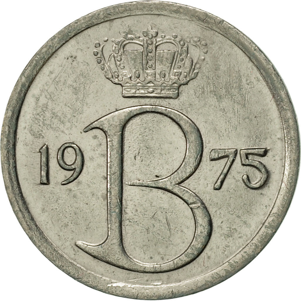 Moneta, Belgio, 25 Centimes, 1975, Brussels, BB+, Rame-nichel, KM:154.1