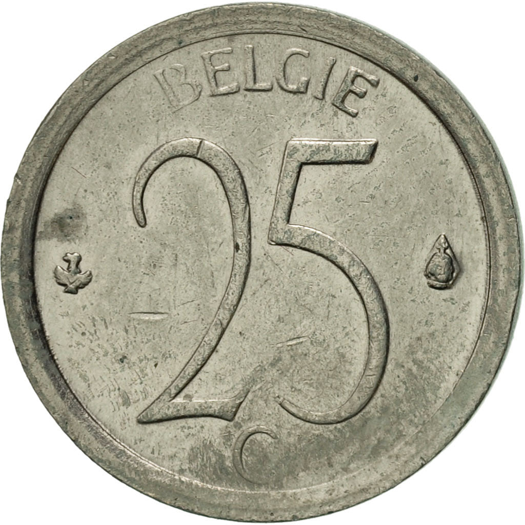 Moneta, Belgio, 25 Centimes, 1975, Brussels, BB+, Rame-nichel, KM:154.1