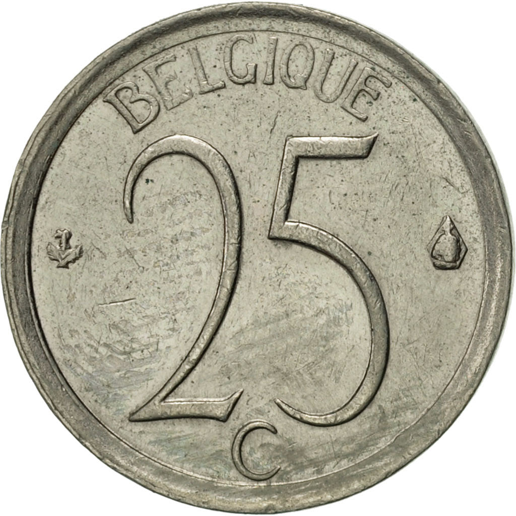 Coin, Belgium, 25 Centimes, 1966, Brussels, AU(50-53), Copper-nickel, KM:153.1
