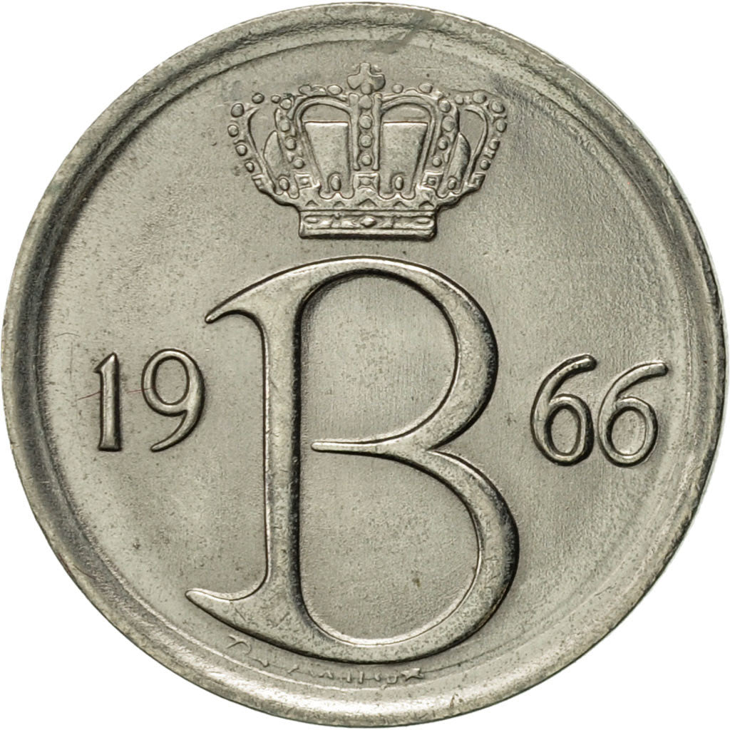 Coin, Belgium, 25 Centimes, 1966, Brussels, AU(50-53), Copper-nickel, KM:154.1