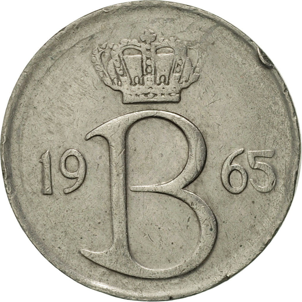 Coin, Belgium, 25 Centimes, 1965, Brussels, AU(50-53), Copper-nickel, KM:153.1