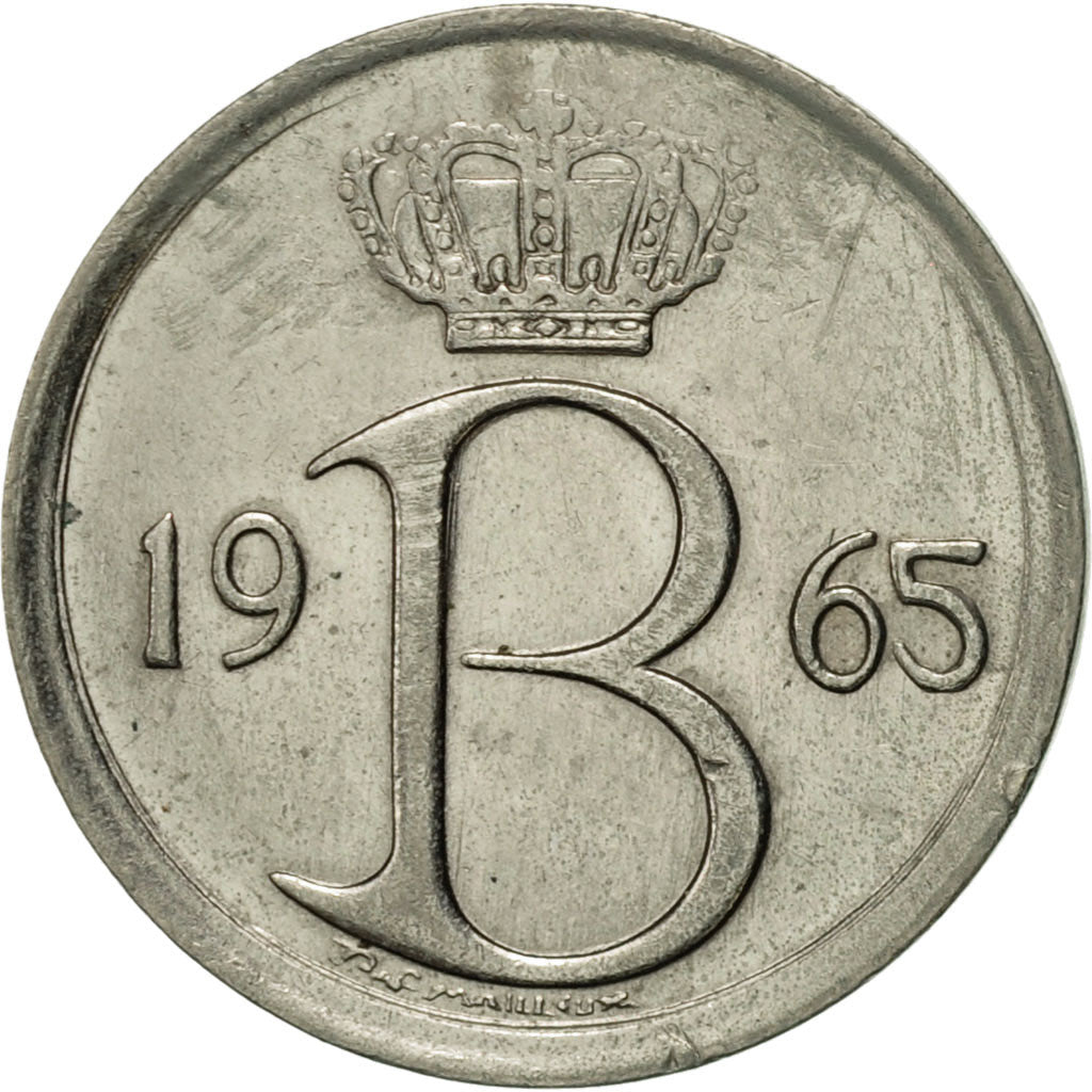 Coin, Belgium, 25 Centimes, 1965, Brussels, AU(50-53), Copper-nickel, KM:154.1