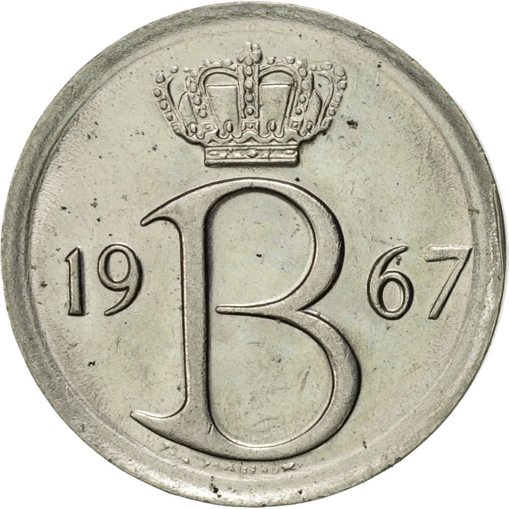 Coin, Belgium, 25 Centimes, 1967, Brussels, AU(50-53), Copper-nickel, KM:153.1