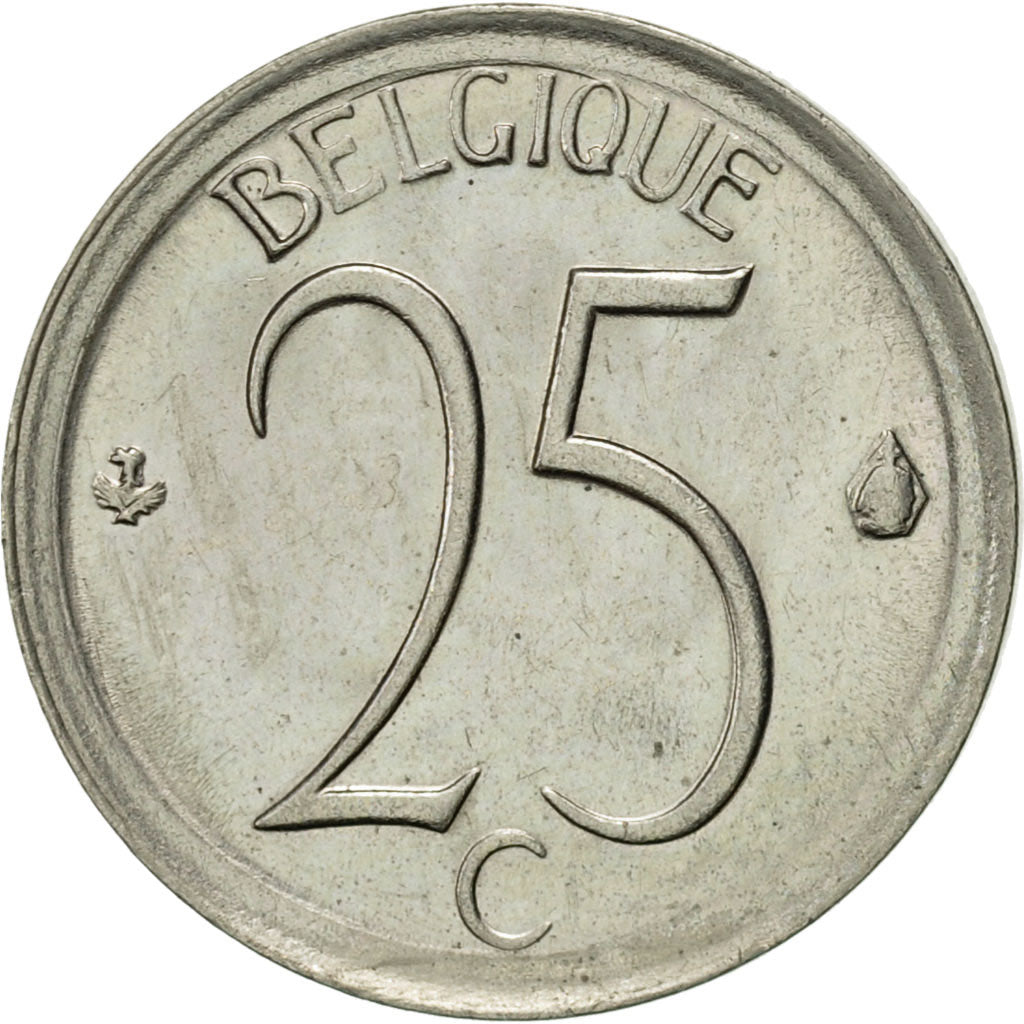 Coin, Belgium, 25 Centimes, 1967, Brussels, AU(50-53), Copper-nickel, KM:153.1