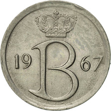 Belgium, 25 Centimes, 1967, Brussels, AU(50-53), Copper-nickel, KM:154.1