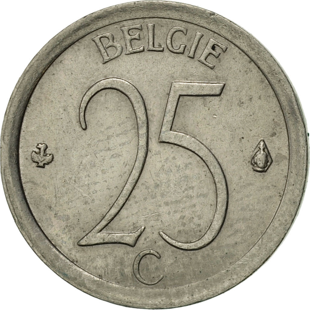 Belgium, 25 Centimes, 1967, Brussels, AU(50-53), Copper-nickel, KM:154.1