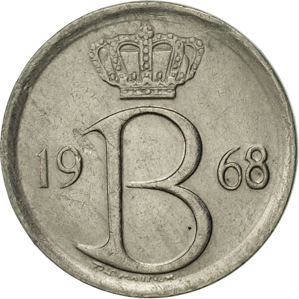 Coin, Belgium, 25 Centimes, 1968, Brussels, AU(50-53), Copper-nickel, KM:153.1