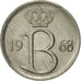 Coin, Belgium, 25 Centimes, 1968, Brussels, AU(50-53), Copper-nickel, KM:153.1