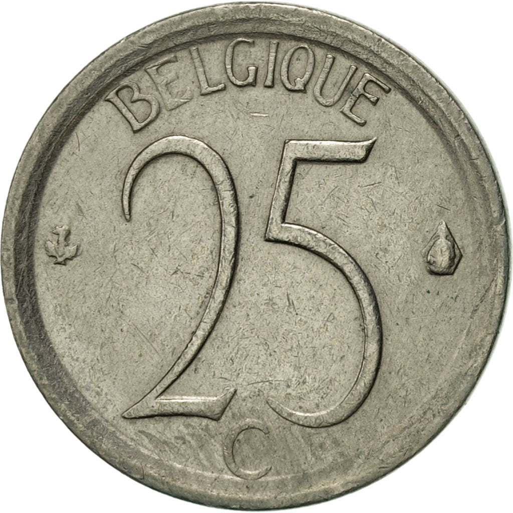 Coin, Belgium, 25 Centimes, 1968, Brussels, AU(50-53), Copper-nickel, KM:153.1