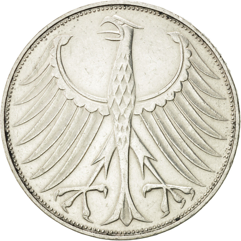 Coin, GERMANY - FEDERAL REPUBLIC, 5 Mark, 1973, Karlsruhe, AU(50-53), Silver