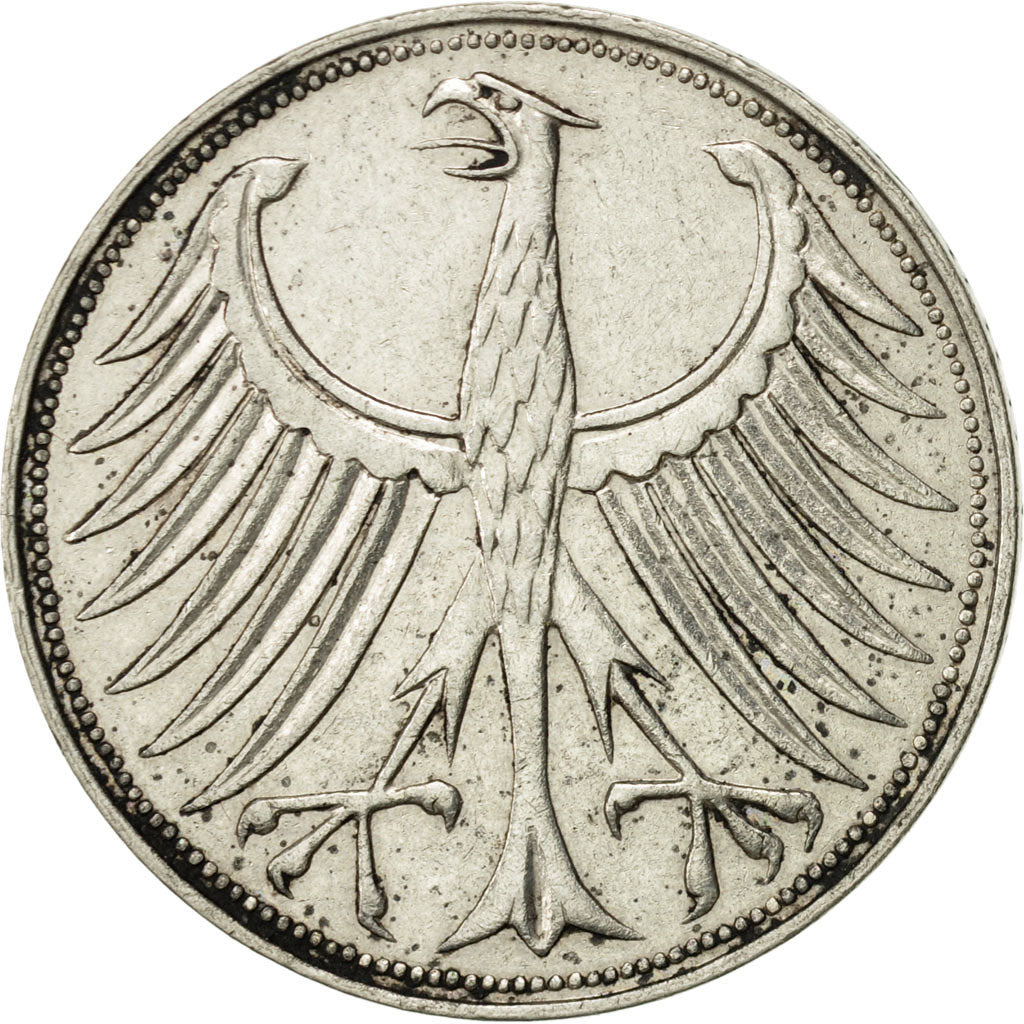 Coin, GERMANY - FEDERAL REPUBLIC, 5 Mark, 1966, Munich, AU(50-53), Silver