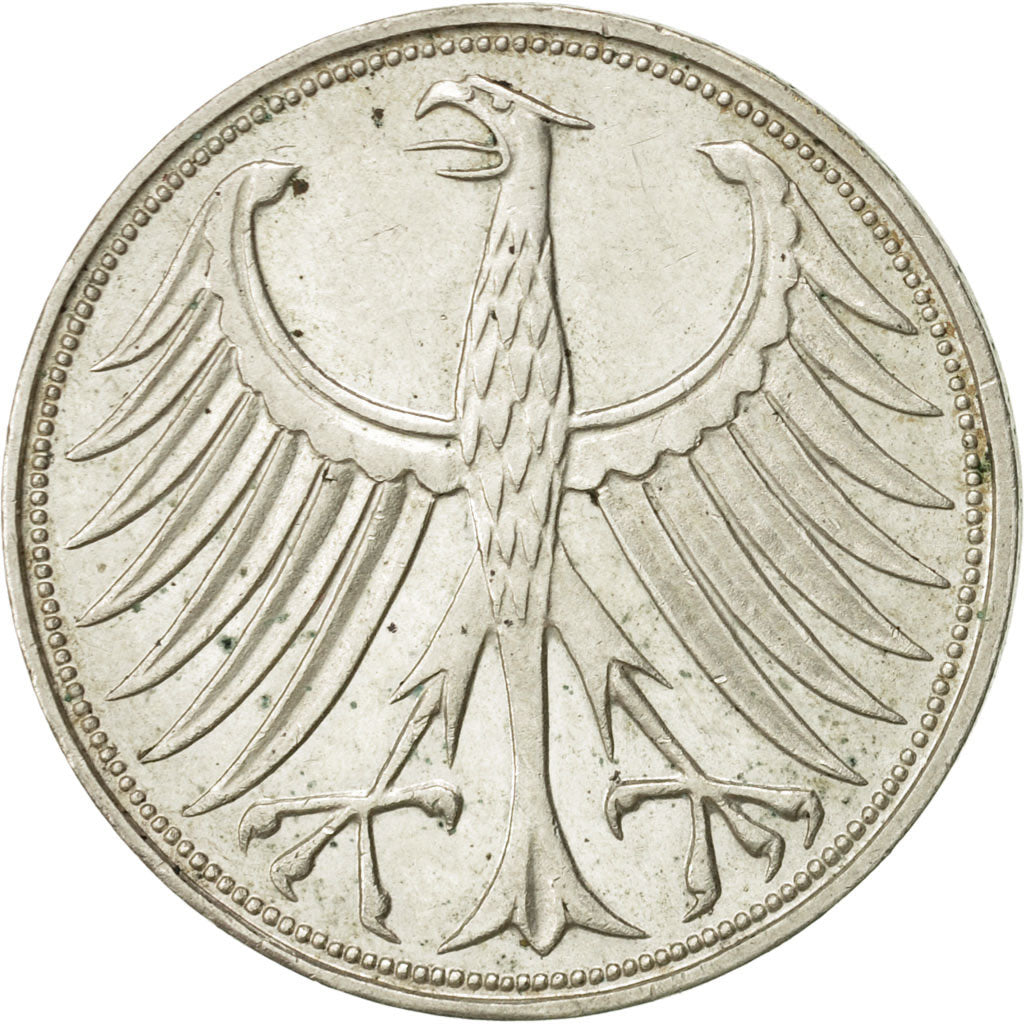 Coin, GERMANY - FEDERAL REPUBLIC, 5 Mark, 1966, Hambourg, AU(50-53), Silver