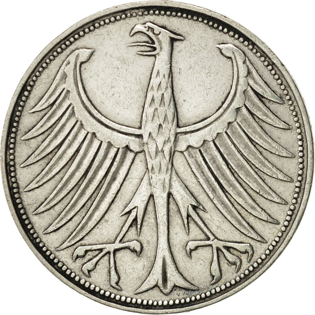 Münze, Bundesrepublik Deutschland, 5 Mark, 1961, Munich, SS+, Silber, KM:112.1