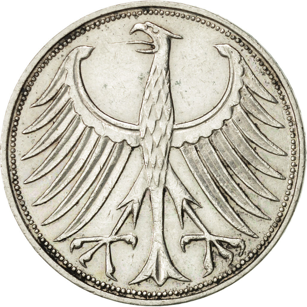 Coin, GERMANY - FEDERAL REPUBLIC, 5 Mark, 1969, Hambourg, AU(50-53), Silver