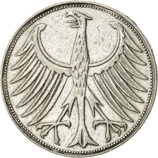 Coin, GERMANY - FEDERAL REPUBLIC, 5 Mark, 1958, Stuttgart, EF(40-45), Silver