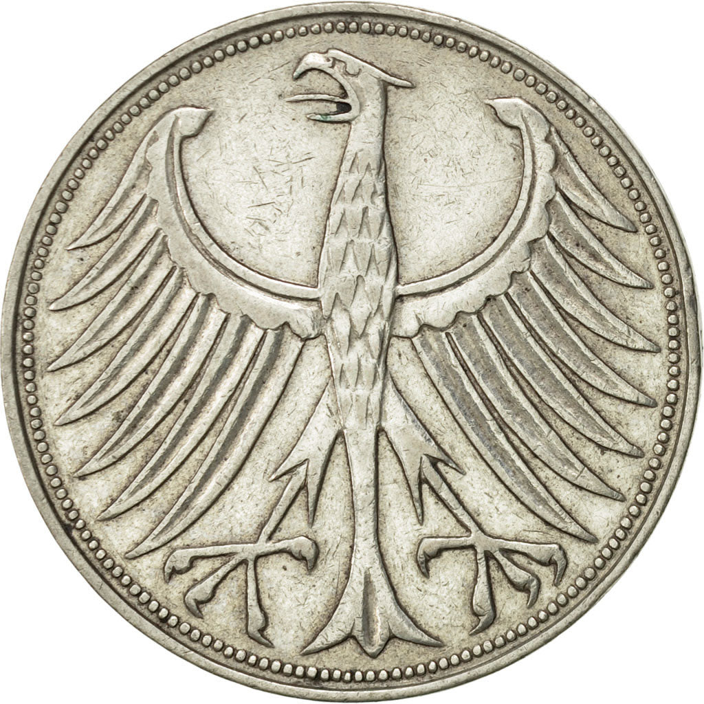 Munten, Federale Duitse Republiek, 5 Mark, 1956, Munich, PR, Zilver, KM:112.1