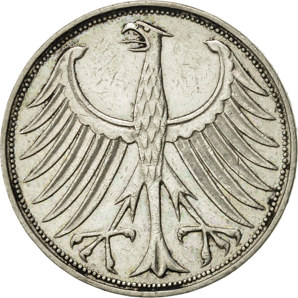 GERMANY - FEDERAL REPUBLIC, 5 Mark, 1957, Hambourg, AU(50-53), Silver, KM:112.1