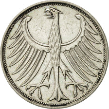 GERMANY - FEDERAL REPUBLIC, 5 Mark, 1957, Hambourg, AU(50-53), Silver, KM:112.1