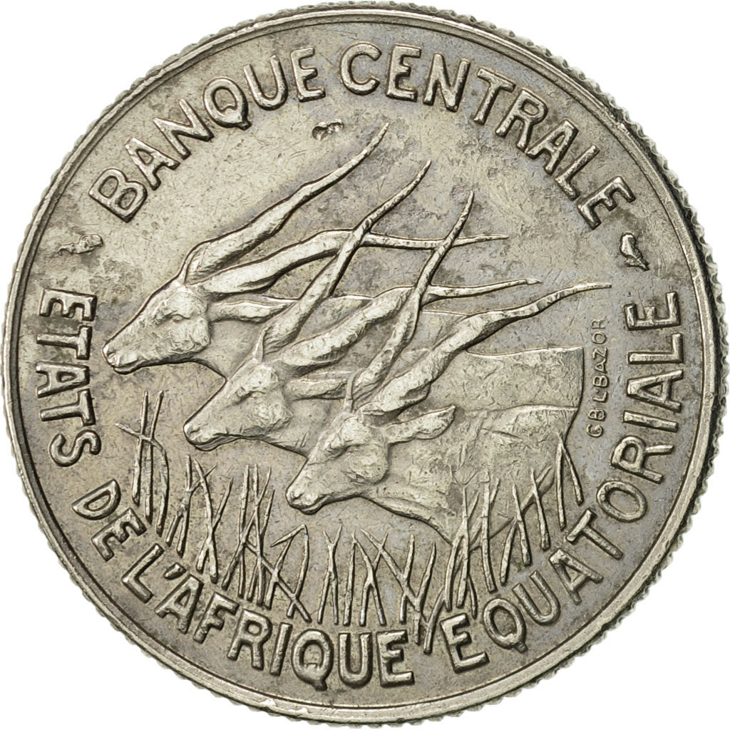 EQUATORIAL AFRICAN STATES, 100 Francs, 1968, Paris, AU(55-58), Nickel, KM:5
