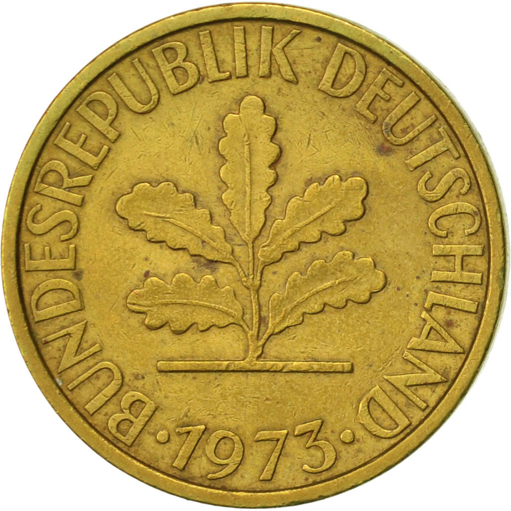 Coin, GERMANY - FEDERAL REPUBLIC, 5 Pfennig, 1973, Hambourg, AU(50-53), Brass