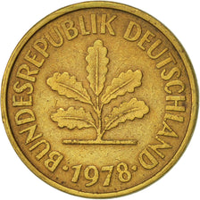 Coin, GERMANY - FEDERAL REPUBLIC, 5 Pfennig, 1978, Munich, AU(50-53), Brass Clad