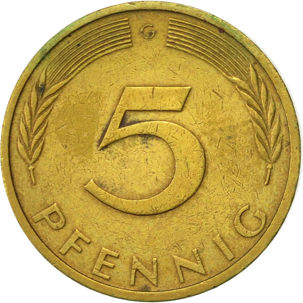 Coin, GERMANY - FEDERAL REPUBLIC, 5 Pfennig, 1972, Karlsruhe, AU(50-53), Brass