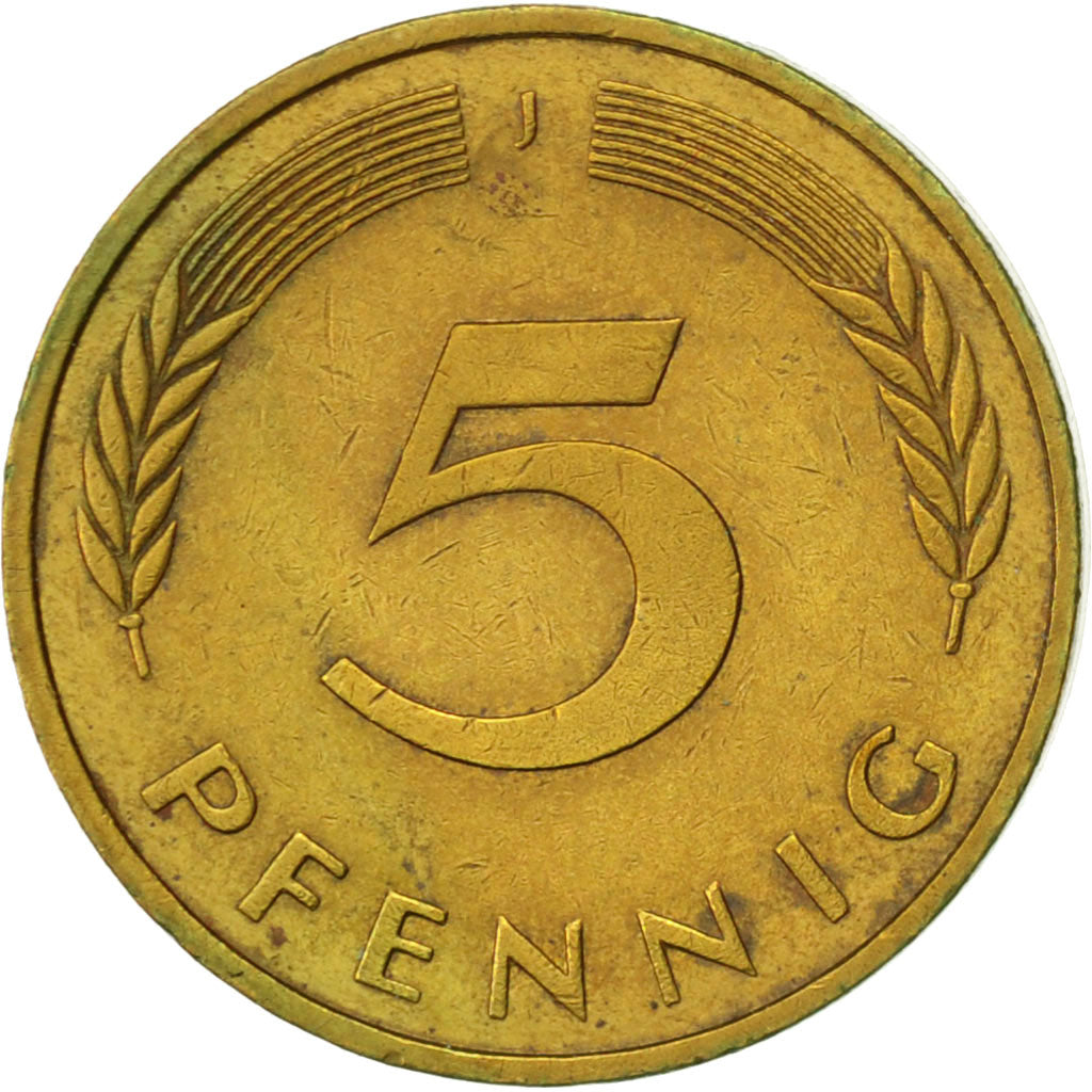 Coin, GERMANY - FEDERAL REPUBLIC, 5 Pfennig, 1983, Hambourg, AU(50-53), Brass