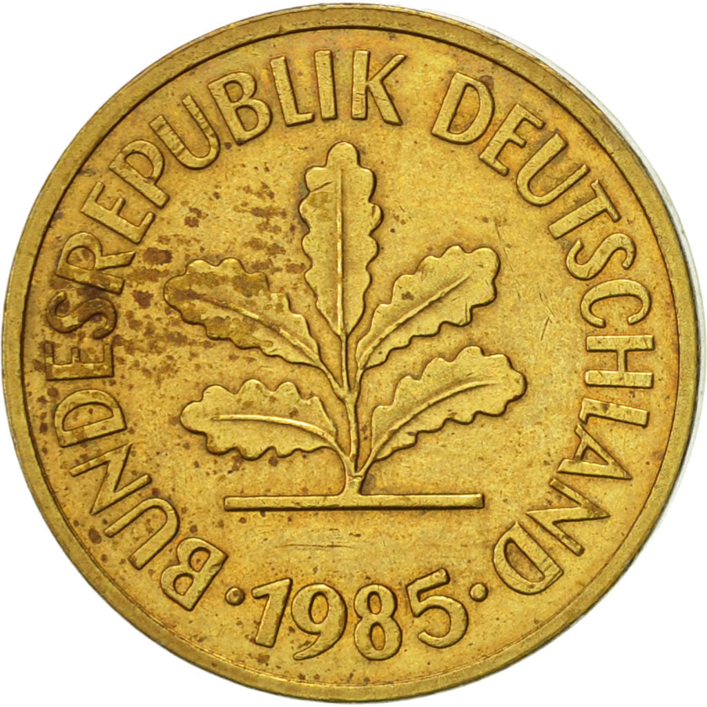 Coin, GERMANY - FEDERAL REPUBLIC, 5 Pfennig, 1985, Hambourg, AU(50-53), Brass