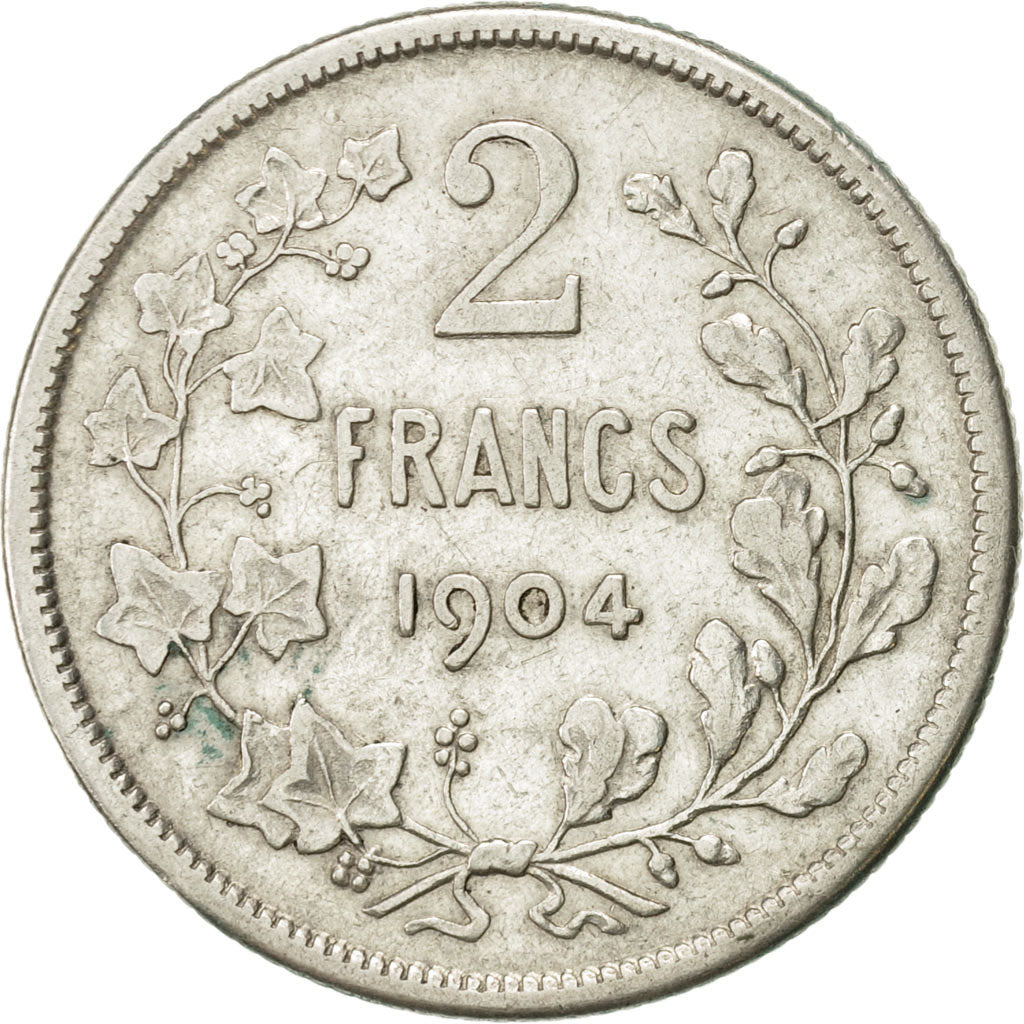 Belgium, 2 Francs, 2 Frank, 1904, EF(40-45), Silver, KM:58.1