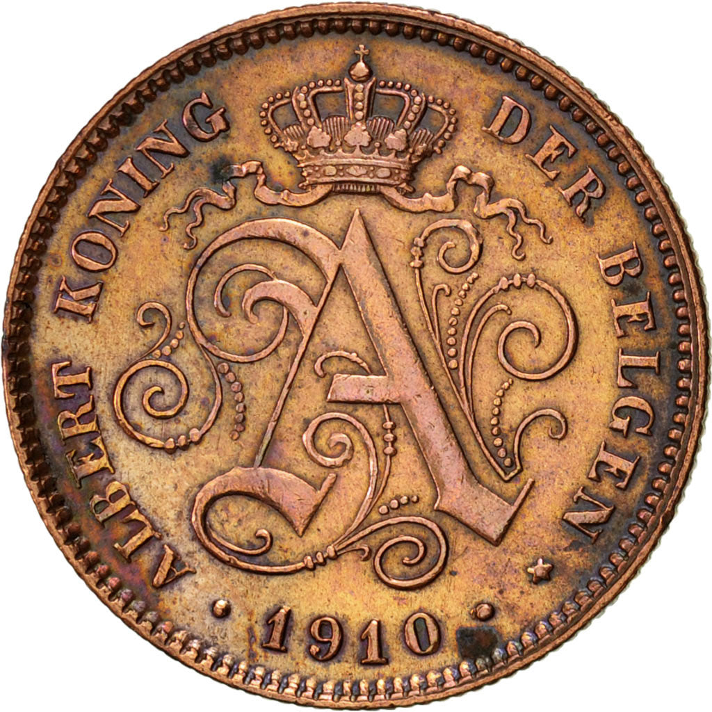 Coin, Belgium, Albert I, 2 Centimes, 1910, EF(40-45), Copper, KM:65