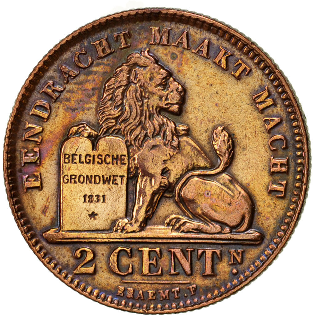Coin, Belgium, Albert I, 2 Centimes, 1910, EF(40-45), Copper, KM:65