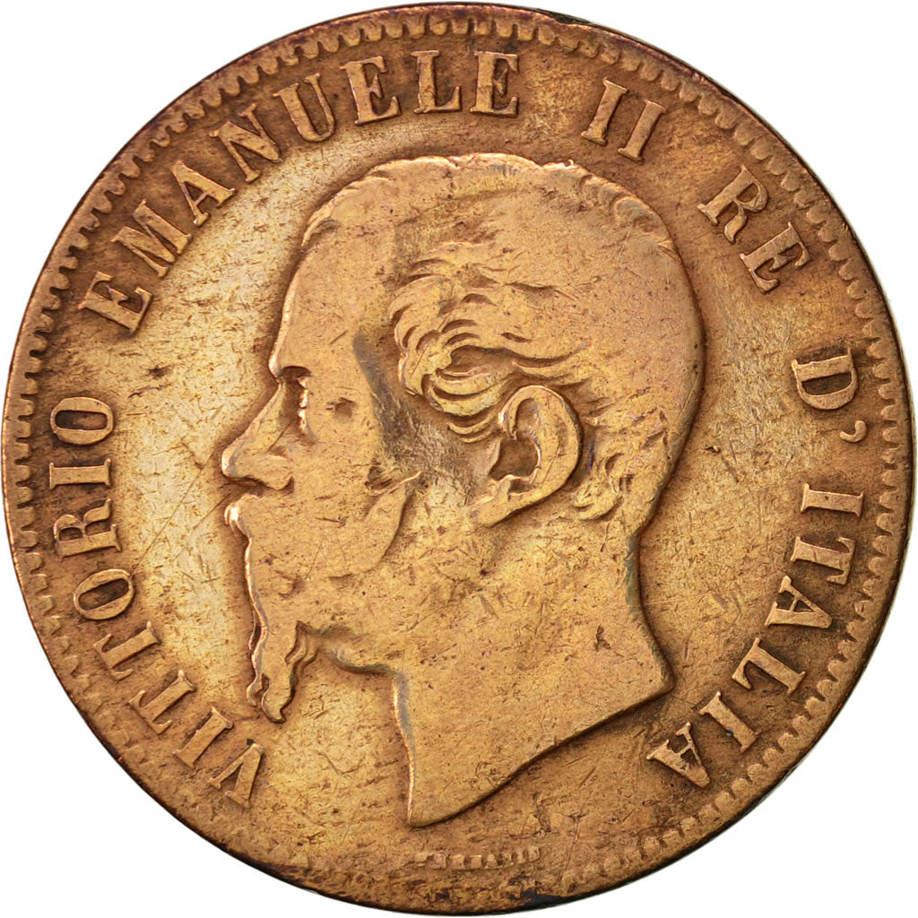 Monnaie, Italie, Vittorio Emanuele II, 10 Centesimi, 1863, TB, Cuivre, KM:11.2