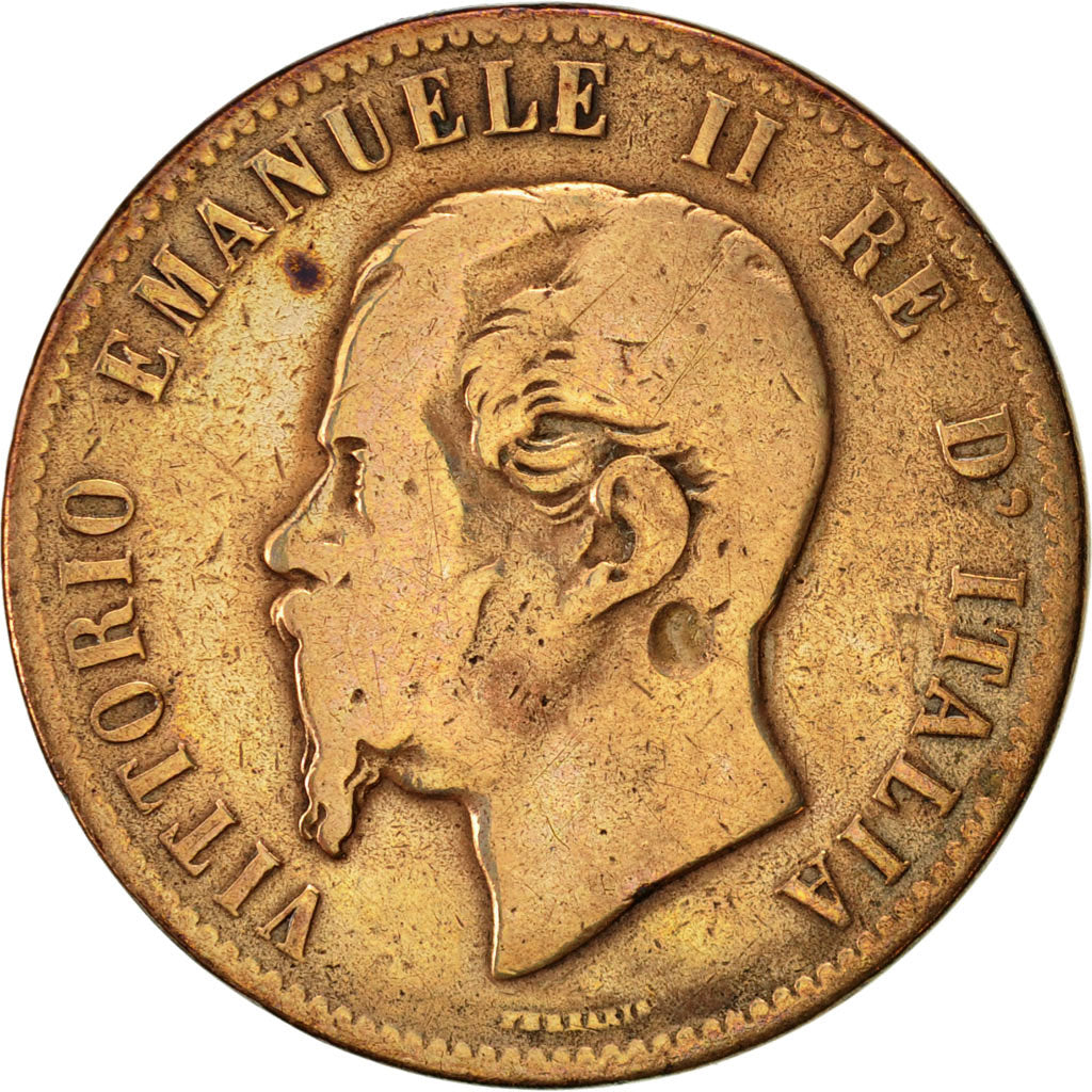 Münze, Italien, Vittorio Emanuele II, 10 Centesimi, 1862, S, Kupfer, KM:11.2