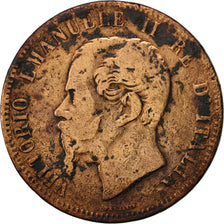 Italy, Vittorio Emanuele II, 10 Centesimi, 1866, Strasbourg, VF(20-25), Copper