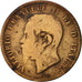 Moneda, Italia, Vittorio Emanuele II, 10 Centesimi, 1866, Naples, BC, Cobre