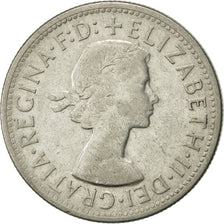 Coin, Australia, Elizabeth II, Florin, 1954, Melbourne, EF(40-45), Silver, KM:55